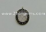 NGP6098 20*25mm - 22*30mm oval white crystal pendants wholesle