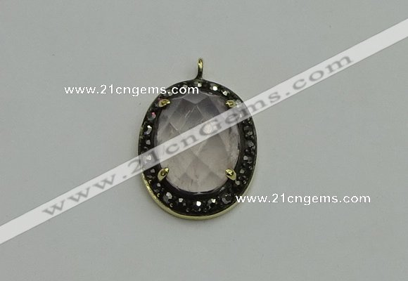 NGP6098 20*25mm - 22*30mm oval white crystal pendants wholesle