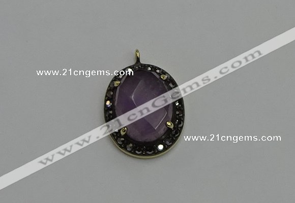 NGP6101 20*25mm - 22*30mm oval amethyst pendants wholesle