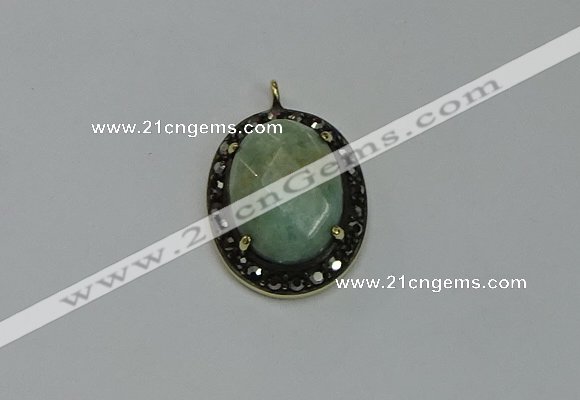 NGP6103 20*25mm - 22*30mm oval amazonite pendants wholesle