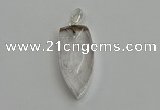 NGP6110 12*35mm - 15*40mm arrowhead white crystal pendants