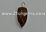 NGP6113 12*35mm - 15*40mm arrowhead red rabbit hair pendants