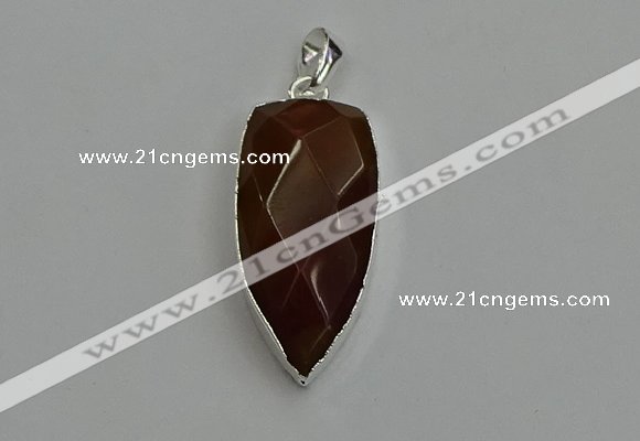 NGP6113 12*35mm - 15*40mm arrowhead red rabbit hair pendants