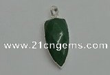 NGP6114 12*35mm - 15*40mm arrowhead green aventurine pendants