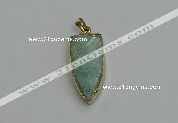 NGP6122 12*35mm - 15*40mm arrowhead amazonite pendants