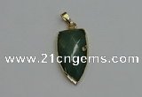 NGP6124 12*35mm - 15*40mm arrowhead green aventurine pendants