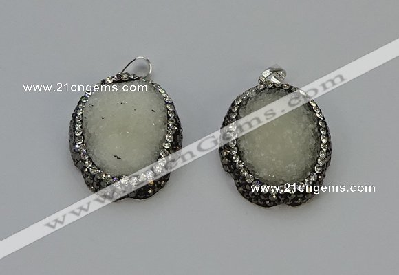 NGP6140 25*35mm freeform durzy quartz pendants wholesale