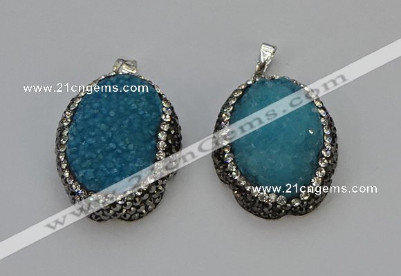 NGP6144 25*35mm freeform durzy quartz pendants wholesale