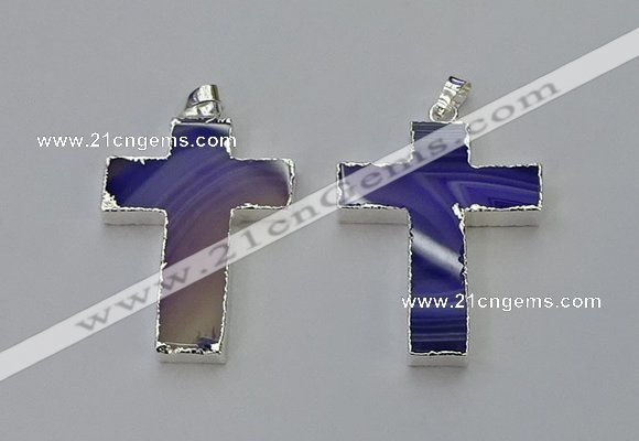 NGP6158 25*40mm - 30*40mm cross agate gemstone pendants