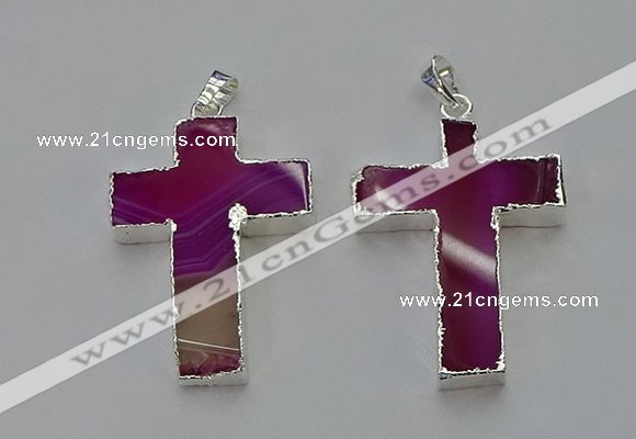 NGP6159 25*40mm - 30*40mm cross agate gemstone pendants