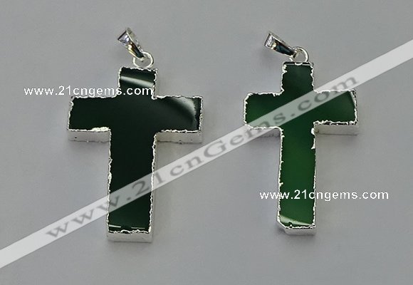 NGP6161 25*40mm - 30*40mm cross agate gemstone pendants