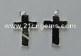 NGP6163 25*40mm - 30*40mm cross agate gemstone pendants