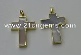 NGP6166 25*40mm - 30*40mm cross agate gemstone pendants