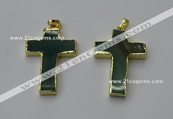 NGP6171 25*40mm - 30*40mm cross agate gemstone pendants