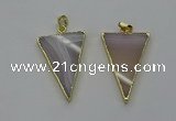 NGP6176 25*35mm - 30*40mm triangle agate gemstone pendants