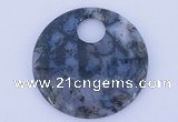 NGP618 5pcs 6*50mm moss agate gemstone donut pendants