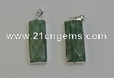 NGP6186 14*30mm - 15*38mm faceted rectangle amazonite pendants