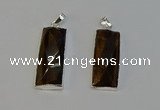 NGP6187 14*30mm - 15*38mm faceted rectangle yellow tiger eye pendants