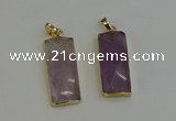 NGP6200 14*30mm - 15*38mm faceted rectangle amethyst pendants