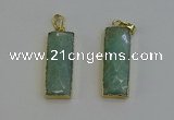 NGP6204 14*30mm - 15*38mm faceted rectangle amazonite pendants