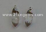 NGP6218 12*28mm - 15*30mm faceted bullet white crystal pendants