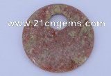 NGP622 5pcs 6*50mm Chinese unakite gemstone donut pendants