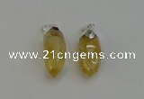 NGP6221 12*28mm - 15*30mm faceted bullet citrine pendants