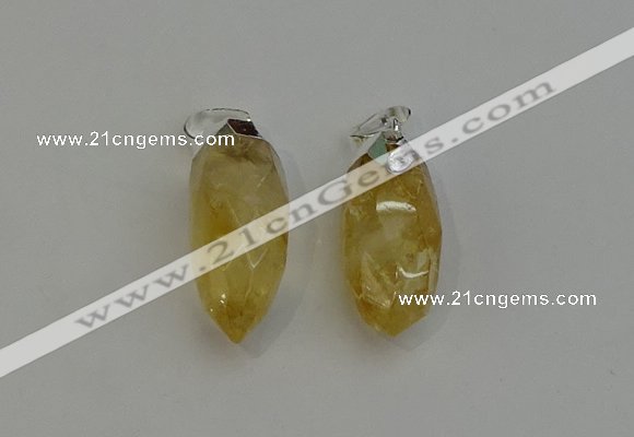 NGP6221 12*28mm - 15*30mm faceted bullet citrine pendants