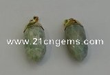 NGP6240 12*28mm - 15*30mm faceted bullet amazonite pendants