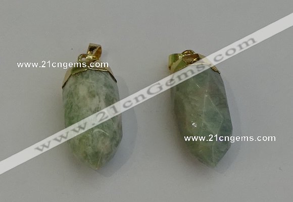 NGP6240 12*28mm - 15*30mm faceted bullet amazonite pendants