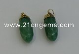 NGP6241 12*28mm - 15*30mm faceted bullet green aventurine pendants