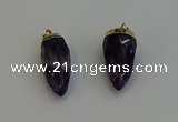 NGP6244 12*28mm - 15*30mm faceted bullet amethyst pendants