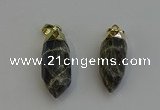 NGP6245 12*28mm - 15*30mm faceted bullet labradorite pendants