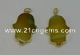 NGP6255 22*40mm - 25*45mm hamsahand agate gemstone pendants