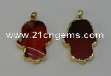 NGP6257 22*40mm - 25*45mm hamsahand agate gemstone pendants