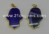 NGP6259 22*40mm - 25*45mm hamsahand agate gemstone pendants