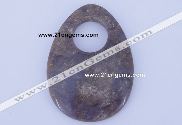 NGP626 5pcs 45*62mm flat teardrop purple agate gemstone pendants