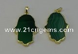 NGP6260 22*40mm - 25*45mm hamsahand agate gemstone pendants