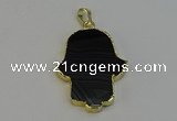 NGP6261 22*40mm - 25*45mm hamsahand agate gemstone pendants