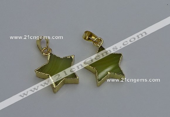 NGP6267 20mm star agate gemstone pendants wholesale