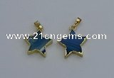 NGP6270 20mm star agate gemstone pendants wholesale