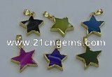 NGP6273 20mm star agate gemstone pendants wholesale