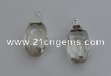 NGP6292 18*30mm - 22*35mm faceted nuggets white crystal pendants