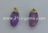 NGP6298 18*30mm - 22*35mm faceted nuggets amethyst pendants