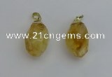 NGP6299 18*30mm - 22*35mm faceted nuggets citrine pendants