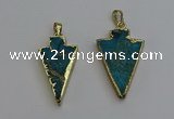 NGP6316 20*35mm - 25*40mm arrowhead sea sediment jasper pendants