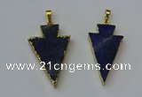 NGP6325 20*40mm - 25*45mm arrowhead lapis lazuli pendants