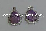 NGP6334 25*30mm teardrop light amethyst pendants wholesale