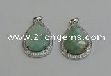 NGP6338 25*30mm teardrop amazonite gemstone pendants wholesale