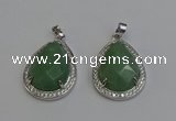 NGP6339 25*30mm teardrop green aventurine pendants wholesale